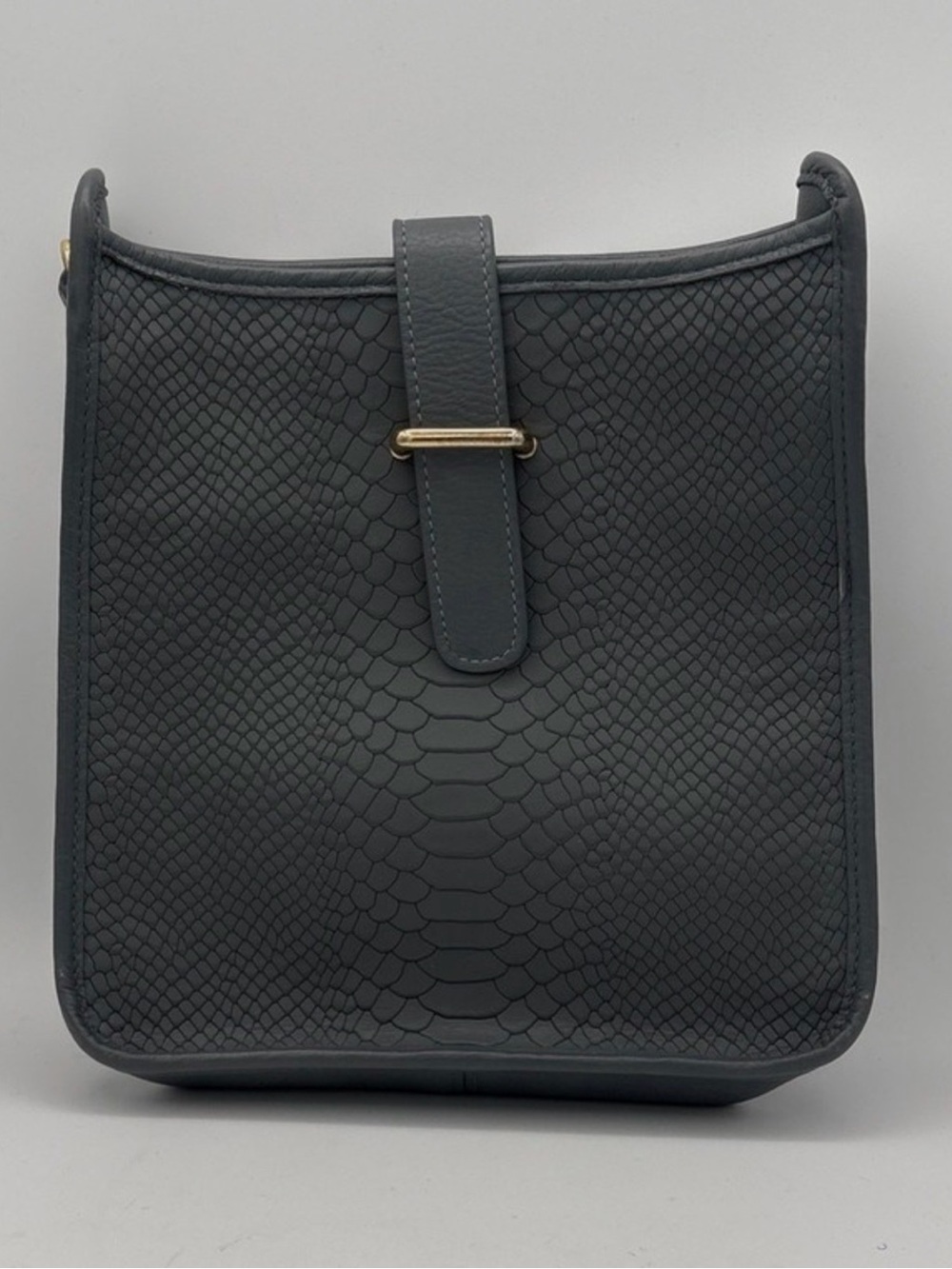 GiGi New York Black Textured Leather Crossbody with Gold Hardware